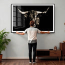 Black Bull Wall Art Canvas Print, Dark Longhorn Portrait by MyGreatCanvas | Canvas Wall Art Prints | Photo Prints & Wall Decor