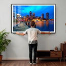 Boston Wall Art Canvas Print, Boston City Downtown Night by MyGreatCanvas | Canvas Wall Art Prints | Photo Prints & Wall Decor