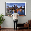 Boston Wall Art Canvas Print, Boston City Downtown Night by MyGreatCanvas | Canvas Wall Art Prints | Photo Prints & Wall Decor