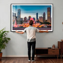 Chicago Wall Art Canvas Print - Chicago City Downtown Night by MyGreatCanvas | Canvas Wall Art Prints | Photo Prints & Wall Decor