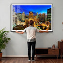 Chicago Wall Art Canvas Print - Chicago City Downtown Night by MyGreatCanvas | Canvas Wall Art Prints | Photo Prints & Wall Decor