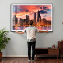 Chicago Wall Art Canvas Print - Chicago City Downtown Night by MyGreatCanvas | Canvas Wall Art Prints | Photo Prints & Wall Decor