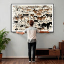 Farmhouse Animals Horse Longhorn Cow Wall Art Canvas Print - by MyGreatCanvas | Canvas Wall Art Prints | Photo Prints & Wall Decor