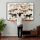 Wild Horses Wall Art Canvas Print - Abstract Farm Longhorn by MyGreatCanvas | Canvas Wall Art Prints | Photo Prints & Wall Decor