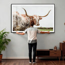 Texas Catle Longhorn Wall Art Canvas Print for Farmhouse by MyGreatCanvas | Canvas Wall Art Prints | Photo Prints & Wall Decor