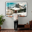 Snowy Mountain Wall Art Canvas Print, Alpine Pine Forest by MyGreatCanvas | Canvas Wall Art Prints | Photo Prints & Wall Decor