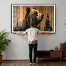 Rustic Bear Wall Art Canvas Print – Woodland Wildlife by MyGreatCanvas | Canvas Wall Art Prints | Photo Prints & Wall Decor