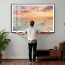 Sunset Beach Wall Art Canvas Print – Soft Coastal by MyGreatCanvas | Canvas Wall Art Prints | Photo Prints & Wall Decor