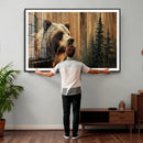 Grizzly Bear Wall Art Canvas Print, Rustic Wildlife Bear by MyGreatCanvas | Canvas Wall Art Prints | Photo Prints & Wall Decor