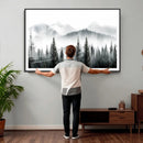 Misty Pine Forest Mountain Landscape Wall Art Canvas Print by MyGreatCanvas | Canvas Wall Art Prints | Photo Prints & Wall Decor