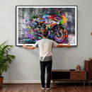 Graffiti Motorcycle Wall Art Canvas Print, Urban Street Art by MyGreatCanvas | Canvas Wall Art Prints | Photo Prints & Wall Decor