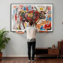 Texas Bull Wall Art Canvas Print, Abstract Graffiti Bull by MyGreatCanvas | Canvas Wall Art Prints | Photo Prints & Wall Decor