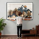 Wood Style Mountain Wall Art Canvas Print, Layered Wood by MyGreatCanvas | Canvas Wall Art Prints | Photo Prints & Wall Decor