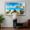 Tropical Beach Wall Art Canvas Print, Palm Tree Ocean by MyGreatCanvas | Canvas Wall Art Prints | Photo Prints & Wall Decor