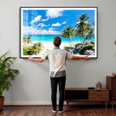 Tropical Beach Wall Art Canvas Print, Palm Tree Ocean by MyGreatCanvas | Canvas Wall Art Prints | Photo Prints & Wall Decor