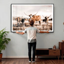 Texas Longhorn Cattle Wall Art Canvas Print, Sepia Western by MyGreatCanvas | Canvas Wall Art Prints | Photo Prints & Wall Decor