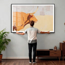 Minimal Longhorn Bull Wall Art Canvas Print, Neutral Western by MyGreatCanvas | Canvas Wall Art Prints | Photo Prints & Wall Decor