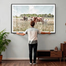 Texas Longhorn Cattle Wall Art Canvas Print, Rustic Ranch by MyGreatCanvas | Canvas Wall Art Prints | Photo Prints & Wall Decor