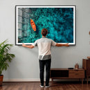 Turquoise Ocean Boat Wall Art Canvas Print by MyGreatCanvas | Canvas Wall Art Prints | Photo Prints & Wall Decor