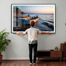 Coastal Fishing Boats Wall Art Canvas Print, Sunset Beach by MyGreatCanvas | Canvas Wall Art Prints | Photo Prints & Wall Decor