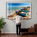 Coastal Fishing Boats Wall Art Canvas Print, Sunset Beach by MyGreatCanvas | Canvas Wall Art Prints | Photo Prints & Wall Decor