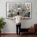 Abstract Floral Wall Art Canvas Print – Gold and Blue by MyGreatCanvas | Canvas Wall Art Prints | Photo Prints & Wall Decor