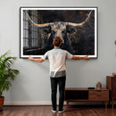 Abstract Longhorn Bull Wall Art Canvas Print – Rustic by MyGreatCanvas | Canvas Wall Art Prints | Photo Prints & Wall Decor