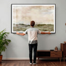 Muted Watercolor Hill Landscape Print — Beige Taupe Cloudy by MyGreatCanvas | Canvas Wall Art Prints | Photo Prints & Wall Decor