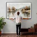 Neutral Abstract Lake Landscape Wall Art Canvas Print by MyGreatCanvas | Canvas Wall Art Prints | Photo Prints & Wall Decor