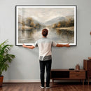 Neutral Abstract River Landscape Wall Art Canvas Print by MyGreatCanvas | Canvas Wall Art Prints | Photo Prints & Wall Decor