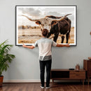 Texas Longhorn Bull Rustic Wall Art Canvas Print, Western by MyGreatCanvas | Canvas Wall Art Prints | Photo Prints & Wall Decor