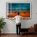 Teal Orange Abstract Wall Art Canvas Print Modern Large by MyGreatCanvas | Canvas Wall Art Prints | Photo Prints & Wall Decor
