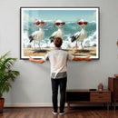 Funny Seagull Wall Art Canvas Print Beach Birds With by MyGreatCanvas | Canvas Wall Art Prints | Photo Prints & Wall Decor