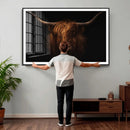 Highland Cow Wall Art Canvas Print – Moody Dark Rustic by MyGreatCanvas | Canvas Wall Art Prints | Photo Prints & Wall Decor
