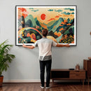 Yayoi Kusama Boho Mountain Landscape Large Wall Art, by MyGreatCanvas | Canvas Wall Art Prints | Photo Prints & Wall Decor
