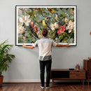 Vintage Birds and Flowers Wide Wall Art: Extra Large by MyGreatCanvas | Canvas Wall Art Prints | Photo Prints & Wall Decor