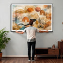 Geometric Boho Abstract Wall Art Canvas Print, Orange Blue by MyGreatCanvas | Canvas Wall Art Prints | Photo Prints & Wall Decor