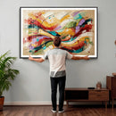 Geometric Abstract Wall Art Canvas Print, Orange Blue by MyGreatCanvas | Canvas Wall Art Prints | Photo Prints & Wall Decor