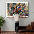 Geometric Abstract Wall Art Canvas Print, Orange Blue by MyGreatCanvas | Canvas Wall Art Prints | Photo Prints & Wall Decor