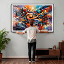 Geometric Abstract Wall Art Canvas Print, Orange Blue by MyGreatCanvas | Canvas Wall Art Prints | Photo Prints & Wall Decor