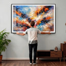 Lyrical Abstraction Wall Art Canvas Print, Orange Blue by MyGreatCanvas | Canvas Wall Art Prints | Photo Prints & Wall Decor