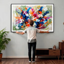 Geometric Abstract Wall Art Canvas Print, Orange Blue by MyGreatCanvas | Canvas Wall Art Prints | Photo Prints & Wall Decor