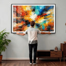 Lyrical Abstract Wall Art Canvas Print, Orange Blue Abstract by MyGreatCanvas | Canvas Wall Art Prints | Photo Prints & Wall Decor