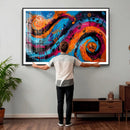 Geometric Abstract Wall Art Canvas Print, Orange Blue by MyGreatCanvas | Canvas Wall Art Prints | Photo Prints & Wall Decor