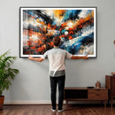 Geometric Abstract Wall Art Canvas Print, Orange Blue by MyGreatCanvas | Canvas Wall Art Prints | Photo Prints & Wall Decor