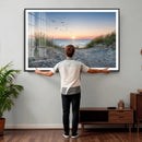 Sandy Dune Path Sunset Canvas Wall Art — Seagulls Beach by MyGreatCanvas | Canvas Wall Art Prints | Photo Prints & Wall Decor