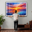 Colorful Knife Ocean Sunset Canvas — Orange Pink Teal by MyGreatCanvas | Canvas Wall Art Prints | Photo Prints & Wall Decor