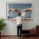 Funny Bathroom Canvas Wall Art, Michelangelo Creation of by MyGreatCanvas | Canvas Wall Art Prints | Photo Prints & Wall Decor
