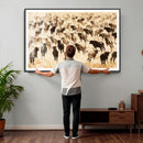 Texas Longhorn Sepia Canvas Wall Art, Western Cattle by MyGreatCanvas | Canvas Wall Art Prints | Photo Prints & Wall Decor