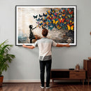 Banksy Graffiti Butterfly Girl Wall Art Canvas Print, Framed by MyGreatCanvas | Canvas Wall Art Prints | Photo Prints & Wall Decor